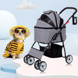 Maxbell Pet Stroller Cat Travel Cart Foldable Stable for Dogs Accessories Kitten