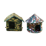 Maxbell Outdoor Cat House Tent Kitty Small Medium Puppy Nest Kitten Hut Cave Pet Bed Square 35x33x30cm