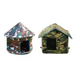 Maxbell Outdoor Cat House Tent Kitty Small Medium Puppy Nest Kitten Hut Cave Pet Bed Square 35x33x30cm