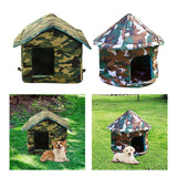 Maxbell Outdoor Cat House Tent Kitty Small Medium Puppy Nest Kitten Hut Cave Pet Bed Square 35x33x30cm