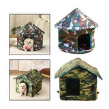 Maxbell Outdoor Cat House Tent Kitty Small Medium Puppy Nest Kitten Hut Cave Pet Bed Square 35x33x30cm