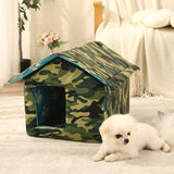 Maxbell Outdoor Cat House Tent Kitty Small Medium Puppy Nest Kitten Hut Cave Pet Bed Square 35x33x30cm