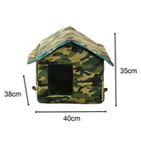 Maxbell Outdoor Cat House Tent Kitty Small Medium Puppy Nest Kitten Hut Cave Pet Bed Square 40x38x35cm