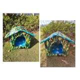 Maxbell Outdoor Cat House Tent Kitty Small Medium Puppy Nest Kitten Hut Cave Pet Bed Square 40x38x35cm