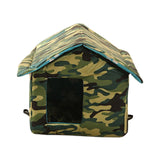 Maxbell Outdoor Cat House Tent Kitty Small Medium Puppy Nest Kitten Hut Cave Pet Bed Square 40x38x35cm