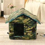 Maxbell Outdoor Cat House Tent Kitty Small Medium Puppy Nest Kitten Hut Cave Pet Bed Square 40x38x35cm