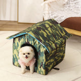 Maxbell Outdoor Cat House Tent Kitty Small Medium Puppy Nest Kitten Hut Cave Pet Bed Square 40x38x35cm