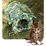 Maxbell Outdoor Cat House Tent Kitty Small Medium Puppy Nest Kitten Hut Cave Pet Bed Square 40x38x35cm