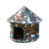 Maxbell Outdoor Cat House Tent Kitty Small Medium Puppy Nest Kitten Hut Cave Pet Bed Round 35cm H 41cm