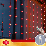 Maxbell Fairy Lights Remote Control Curtain Photo Props Ornament for Spring Festival 3x3m