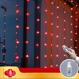 Maxbell Fairy Lights Remote Control Curtain Photo Props Ornament for Spring Festival 3x3m