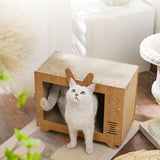 Maxbell TV Shaped Cat Scratcher Box Lounge Bed Wear Resistant Pet Supplies Versatile