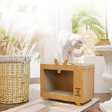 Maxbell TV Shaped Cat Scratcher Box Lounge Bed Wear Resistant Pet Supplies Versatile