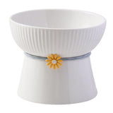 Maxbell Porcelain Pet Feeder Raised Cat Dish High Foot Non Spillage Cat Dog Bowl Solid Color Flat