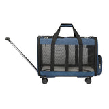 Maxbell Double Compartment Pet Carrier for Two Cats Wear Resistant for Cats Travel Blue