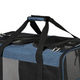 Maxbell Double Compartment Pet Carrier for Two Cats Wear Resistant for Cats Travel Blue