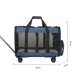 Maxbell Double Compartment Pet Carrier for Two Cats Wear Resistant for Cats Travel Blue