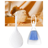 Maxbell Dustpan and Stiff Brush Set Accessories Easy to Clean for Parrot Feeders