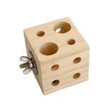 Maxbell Wooden Block with Holes Easy Install Bird Chewing Toy for Macaws Budgie 5.9cmx5.9cmx5.9cm
