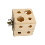 Maxbell Wooden Block with Holes Easy Install Bird Chewing Toy for Macaws Budgie 5.9cmx5.9cmx5.9cm