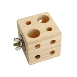 Maxbell Wooden Block with Holes Easy Install Bird Chewing Toy for Macaws Budgie 5.9cmx5.9cmx5.9cm