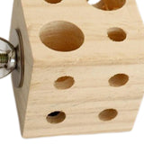Maxbell Wooden Block with Holes Easy Install Bird Chewing Toy for Macaws Budgie 5.9cmx5.9cmx5.9cm