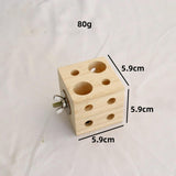 Maxbell Wooden Block with Holes Easy Install Bird Chewing Toy for Macaws Budgie 5.9cmx5.9cmx5.9cm