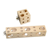 Maxbell Wooden Block with Holes Easy Install Bird Chewing Toy for Macaws Budgie 5.9cmx5.9cmx5.9cm
