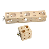 Maxbell Wooden Block with Holes Easy Install Bird Chewing Toy for Macaws Budgie 5.9cmx5.9cmx5.9cm