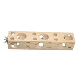 Maxbell Wooden Block with Holes Easy Install Bird Chewing Toy for Macaws Budgie 20cmx4cmx4cm