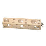 Maxbell Wooden Block with Holes Easy Install Bird Chewing Toy for Macaws Budgie 20cmx4cmx4cm