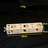 Maxbell Wooden Block with Holes Easy Install Bird Chewing Toy for Macaws Budgie 20cmx4cmx4cm