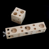 Maxbell Wooden Block with Holes Easy Install Bird Chewing Toy for Macaws Budgie 20cmx4cmx4cm