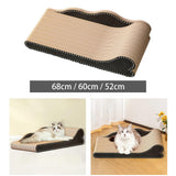 Maxbell Cat Scratcher Lounge Cat Scratch Pad Scratching Board Cardboard Sofa Bed 68cmx40cmx17cm