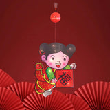 Maxbell Chinese New Year Hanging Decorations LED Decorative Lights for Decor Girl