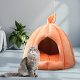 Maxbell Cave Pet Bed Dog Tent Nonslip Slip Cats Warm House for Small Medium Puppy Orange 35x35x35cm