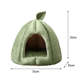 Maxbell Cave Pet Bed Dog Tent Nonslip Slip Cats Warm House for Small Medium Puppy Green 35x35x35cm
