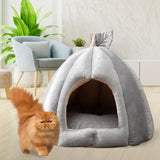 Maxbell Cave Pet Bed Dog Tent Nonslip Slip Cats Warm House for Small Medium Puppy Gray 35x35x35cm
