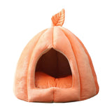 Maxbell Cave Pet Bed Dog Tent Nonslip Slip Cats Warm House for Small Medium Puppy Orange 48x50x40cm