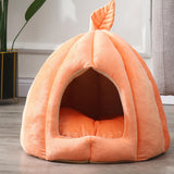 Maxbell Cave Pet Bed Dog Tent Nonslip Slip Cats Warm House for Small Medium Puppy Orange 48x50x40cm