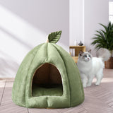 Maxbell Cave Pet Bed Dog Tent Nonslip Slip Cats Warm House for Small Medium Puppy Green 48x50x40cm