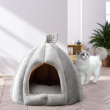Maxbell Cave Pet Bed Dog Tent Nonslip Slip Cats Warm House for Small Medium Puppy Gray 48x50x40cm