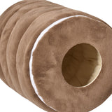 Maxbell Cave House Semi Enclosed Small Dog Bed Breathable Cat Beds for Indoor Cats Brown