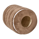 Maxbell Cave House Semi Enclosed Small Dog Bed Breathable Cat Beds for Indoor Cats Brown