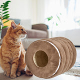 Maxbell Cave House Semi Enclosed Small Dog Bed Breathable Cat Beds for Indoor Cats Brown