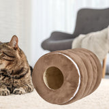 Maxbell Cave House Semi Enclosed Small Dog Bed Breathable Cat Beds for Indoor Cats Brown