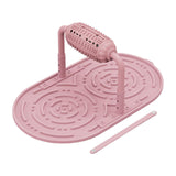 Maxbell Dogs Licking Pad Dish Detachable Feeding Feeder Nonslip Waterproof for Cat Pink