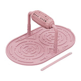 Maxbell Dogs Licking Pad Dish Detachable Feeding Feeder Nonslip Waterproof for Cat Pink
