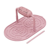 Maxbell Dogs Licking Pad Dish Detachable Feeding Feeder Nonslip Waterproof for Cat Pink