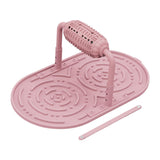 Maxbell Dogs Licking Pad Dish Detachable Feeding Feeder Nonslip Waterproof for Cat Pink